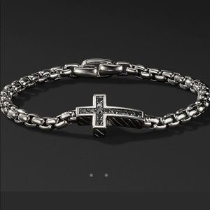 David Yurman Pave Cross Bracelet w/black Diamonds!